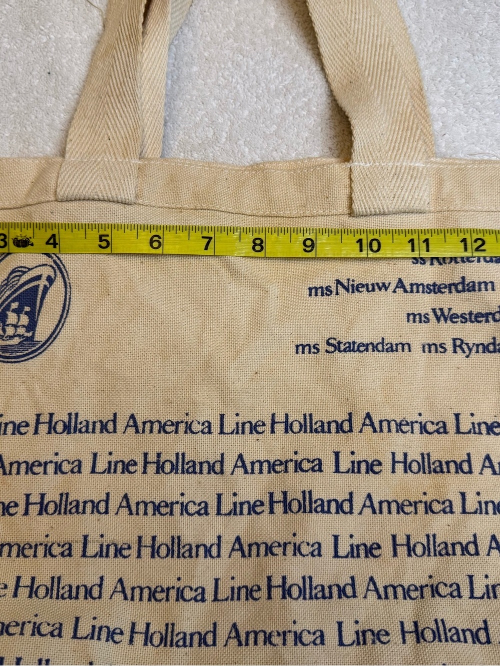Vintage 80s Holland America Cruise Canvas Tote Bag Promotional - Picture 9 of 9